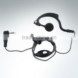 Black and white braided wire headset for two way radios