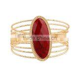 2016 New Gold Silver Triangle Alloy Wide Open Cuff Bangle Bracelet For Women Fashion Jewelry thumbnail-3