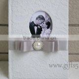 Lace White Fabric Wedding Signature Guest Book thumbnail-1
