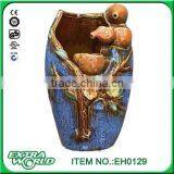 Ceramic Brown Strawberry Songbird Indoor Fountain With LED Light thumbnail-2