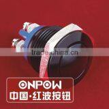 ONPOW 16mm Domed Head IP65 Black Aluminium Alloy Push Button Switch With Screw Terminals ( GQ16B-10/A) CE, RoHS