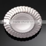Silver plastic charger plate