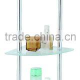 Tube Metal Wall Mounted 3 Tier Glass Angle Shelf Bathroom Rack thumbnail-1