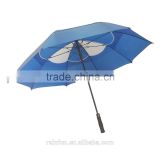 Strong windproof golf auto umbrella with double canopies