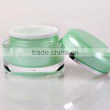 Frosted acrylic cream jar green color cosmetic packaging 50g plastic jar hot sale