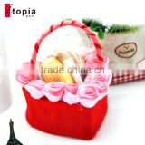 Romance red rose handmade flower basket