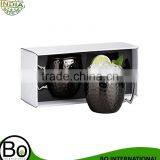 Set of 2 Barrel Style Moscow Mule Mugs - Black - Hammered Effect thumbnail-2