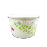 Custom printed disposable paper ice cream cups with clear lid