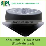Smart Home Solar Roof Ventilating Fan, 14 inch fan blade 15 watt solar panel