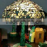 Beautiful Malachite Top Gilt Bronze Ram Head Mounts Lamp Table, Semi-precious Stone Malachite Decorative Small Coffee Table thumbnail-6