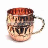 2017 BPA FREE MOSCOW MULE 100% PURE COPPER DRINKING MUG WITH ROPE BRASS HANDLE thumbnail-1