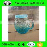 Hight Quality Glass Mason Jar With Handle and Hinged Lids,glass Mason Jars With Lids and Straw Glass Bottle thumbnail-2