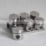 Mini Metal Coating Cylinder Magnetic Glass Spice Tool With Stand thumbnail-3