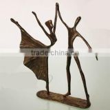 dancing lady & man metal decorative sculpture