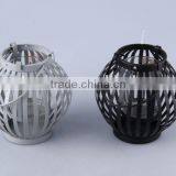 Portable Globular Painted Iron+Glass Candle Holder/Home Decoration Candlestick