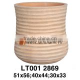 Cylinder High Quality Streaky Sandy Terracotta Planter
