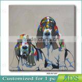 Pop Wall Art Girl With Cute Dog Oil Painting thumbnail-4