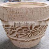 Indoor Wash Vase - Indoor Pottery With Round Rim and Pattern Outside thumbnail-1