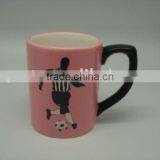 Ceramic Mug Hand Painted Footaball Topic, Hand Made thumbnail-1