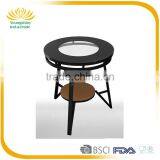 Hot Sell Fashion Morden Round Two Layers Bent Glass Coffee Table thumbnail-2