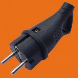 Industrial Rubber Plug 16A German Schuko Power Black Electrical Plug (p6052) thumbnail-1