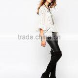 China Factory OEM ODM 2015 New Fashion Customized Semi-sheer Finish Top With Cut Out Detail thumbnail-4