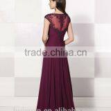Most Fashion Chiffon Cap Sleeve Scoop Neck Full Length Beach Dress thumbnail-3