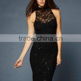 Ladies Black Lace Evening Dress thumbnail-1