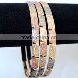 7 Bangle Set VIRGIN MARY Design Semanario 3 Tone Gold Plated BRACELET BANGLES thumbnail-2
