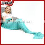 Factory Supplier Knitted Wool Handmade Mermaid Blanket thumbnail-3