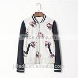 Spring Round Neck Print Baseball Jacket for Woman thumbnail-1
