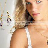 Gold Plated Pendant Set With Purple Amethyst thumbnail-2