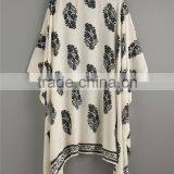 Custom Design Women Beachwear Half Loose Sleeve Beige Vintage Pattern Print Kimono thumbnail-2