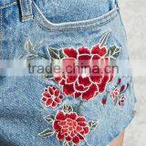 2017 Floral Printing Jeans Shorts High Waisted Denim Shorts Custom thumbnail-5