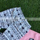 2016 Summer Design Girls Baby 2-7 Years Old Girls Hot Pink Strpies Clothing Capri Outfit Child Clothing With Matching Headband thumbnail-4