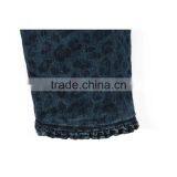 2017 Guangzhou Apparel Factory Pink Bow - Kont Warm Fleece Kids Ruffle Printed Jeans Pants thumbnail-5