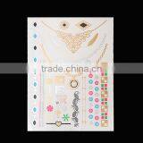 Body Art Mixed Pattern 21cm x 15cm Removable Waterproof Metallic Temporary Tattoo Sticker thumbnail-2