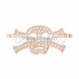 Handmade Copper Connectors Skull Halloween Rose Gold Micro Pave Exquisite Clear Cubic Zirconia 28mm X13mm,1 Piece thumbnail-1