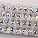 Navette Color AB Flat Back Sew on Stones for Wedding Dress thumbnail-2