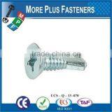 Made In Taiwan BDS Thread Type Countersunk Flat Head Cross Recessed Phillips Flat Head Self Drilling Screw thumbnail-5