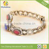 Antique Gold Vintage Bangles Bracelets Female Accessories Fashion Turkish Jewelry Metal Resin Bracelet thumbnail-5