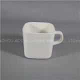 White Color Square Melamine Coffee Cup Mug thumbnail-1