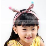 Hot sale cute bunny ear -child headband bunny ear with Venonat hair band for girls