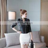 New Arrival Woman Fashion pu Leather Motocyle Jackets thumbnail-3