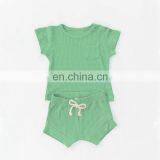 Short Sleeve Baby Sports Pajamas Suits Solid Color Short Pajamas Suits thumbnail-4