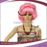 Long Short Curly Pink Party Wigs thumbnail-1