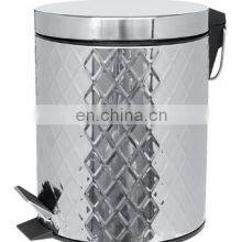 Simple Design Household Kitchen Bathroom Stainless Steel Pedal Bin Egg Packing Rubber Coated Trash Bin Grey Iron Trash Bin thumbnail-3