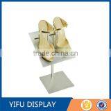 Metal Shoe Rack Matt Silver Retail Shoe Rack Display Stands Wholesale Shoe Holder