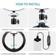 Professional 10 Inch Led Photo Light Ring Lamp Dimmable Circular Beauty Lamp Tripods Selfie Photographic Lighting thumbnail-3