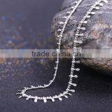 Latest Jewelry Product Designs 2015 Rhodium Plated Curb Chain Korean Pendant Necklace thumbnail-2